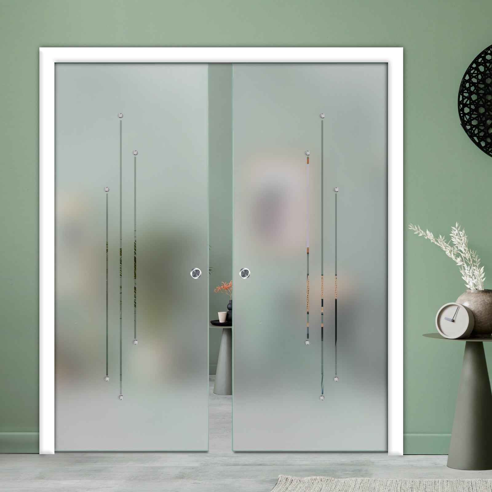 Puertas de Vidrio Templado Tipo Pocket Doble PTP2-3898
